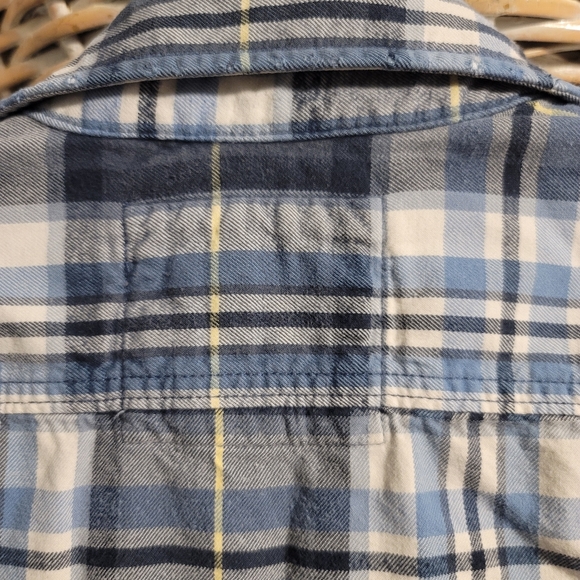 Abercrombie & Fitch Flannel Shirt Mens Sz S Blue Multi Muscle Long Sleeve Plaid - Picture 7 of 8